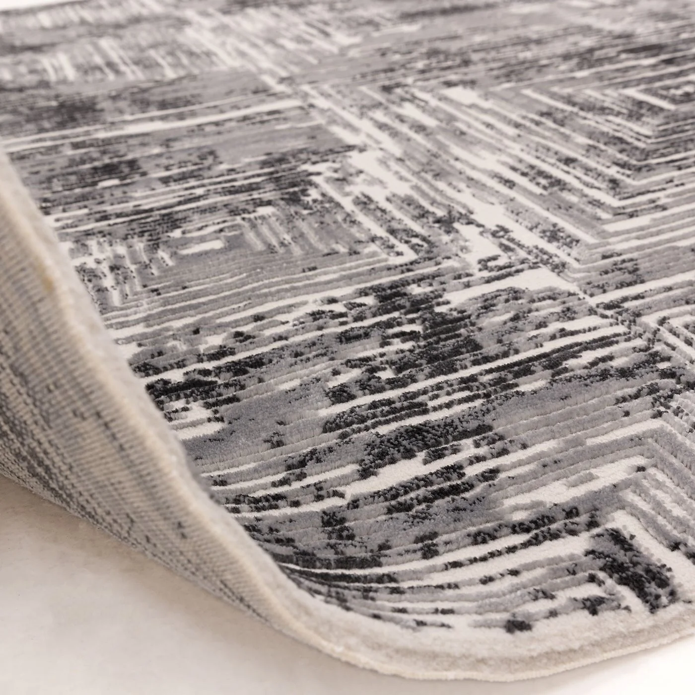 Asiatic London Kuza Portrait Grey Abstract Grey/Silver Rug image 6