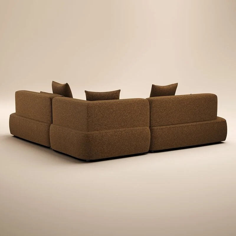 SOLACE+CO Luna Large Corner 5 Seater Sofa Brown Chenille image 5