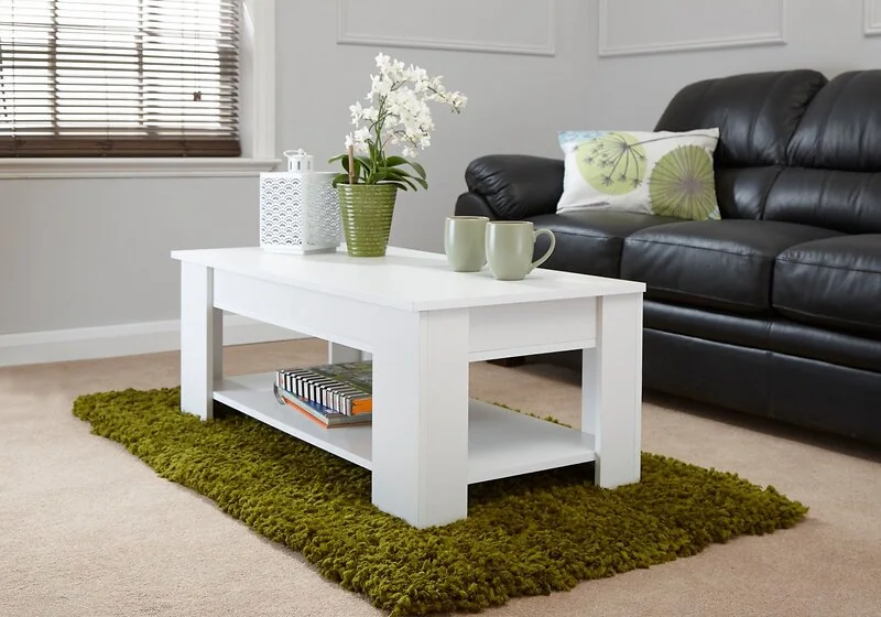 GFW lift up coffee table with hidden storage compartment and open shelf