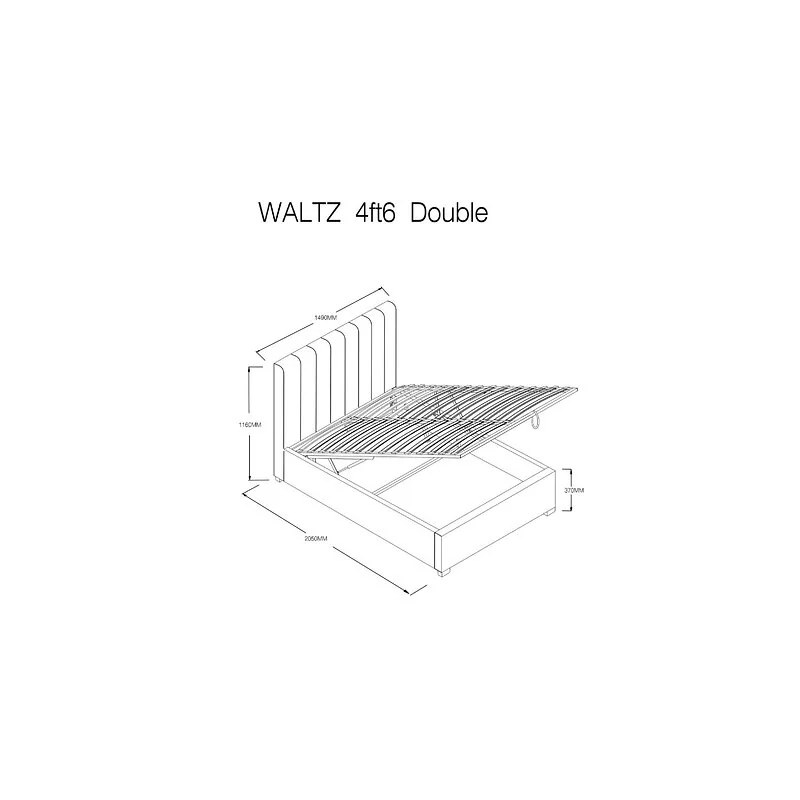 Flair Grey Waltz Fabric Ottoman Bed image 6