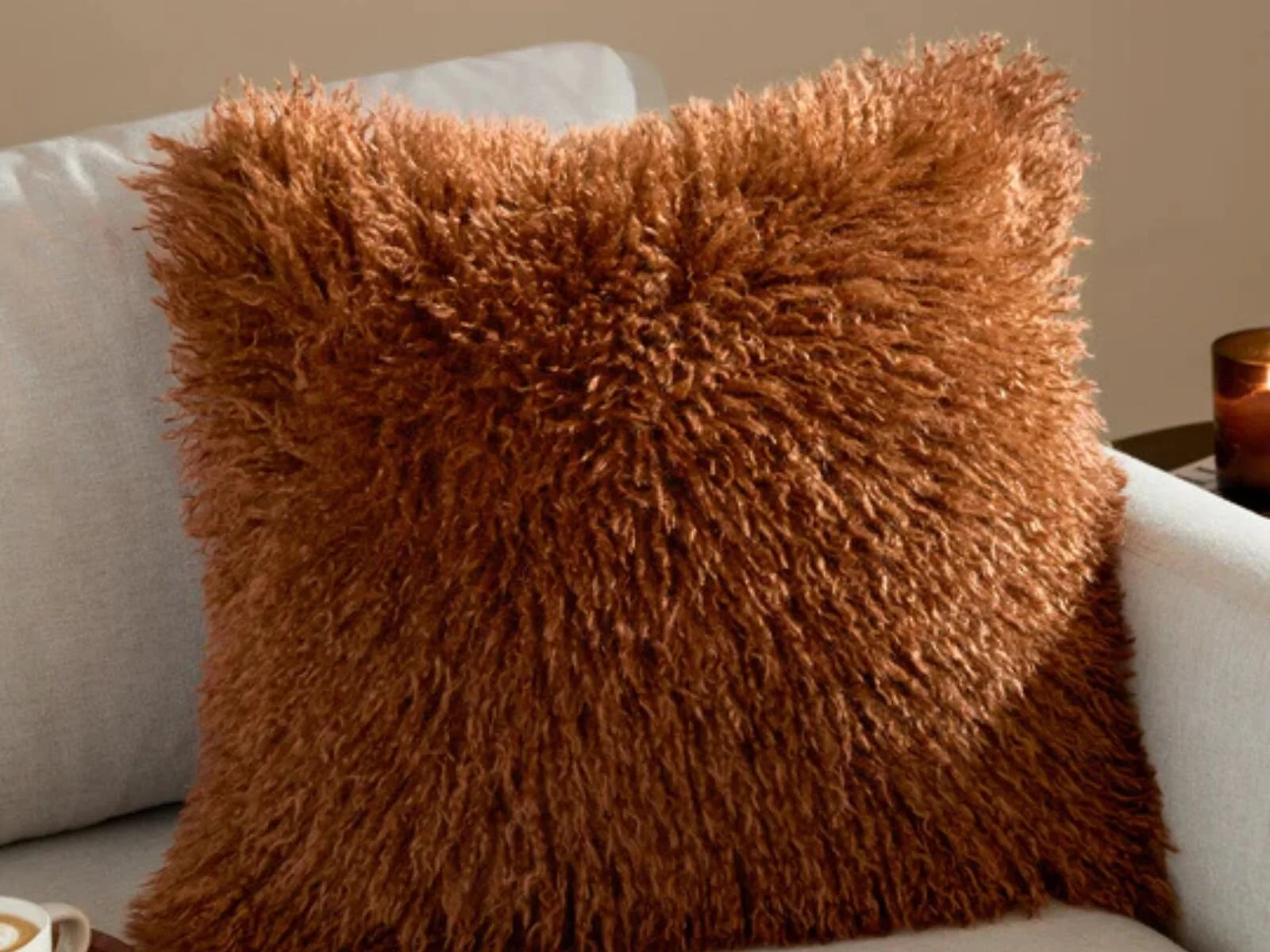 Furn Rowan 50 x 50cm Faux Fur Feather Cushion – view 4