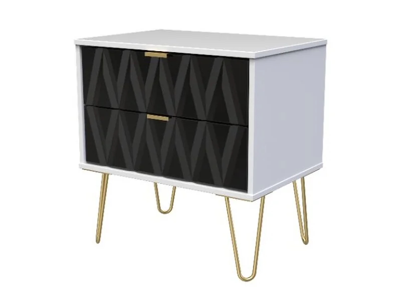 modern storage cabinet with two drawers diamond pattern