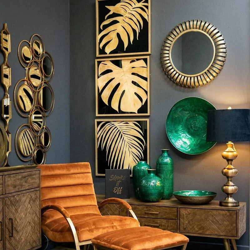 Square Decorative Hanging Collage Mirror In Gold image 3