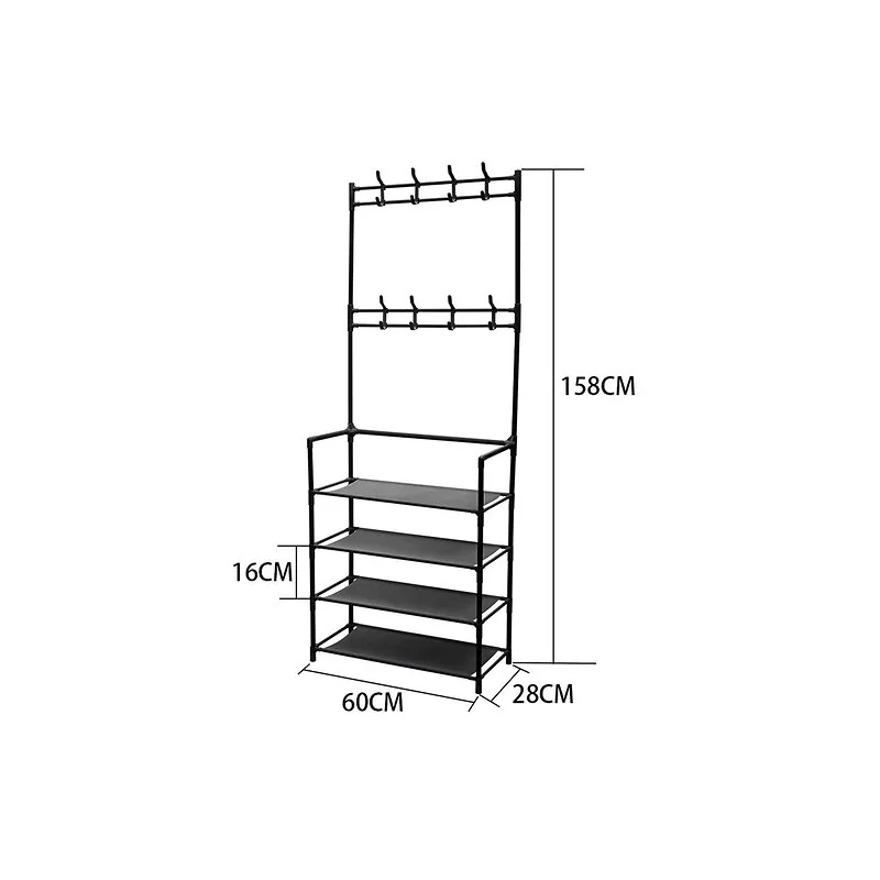 Living & Home Entryway 4 Tier Shoe Rack with Coat Hanger image 7