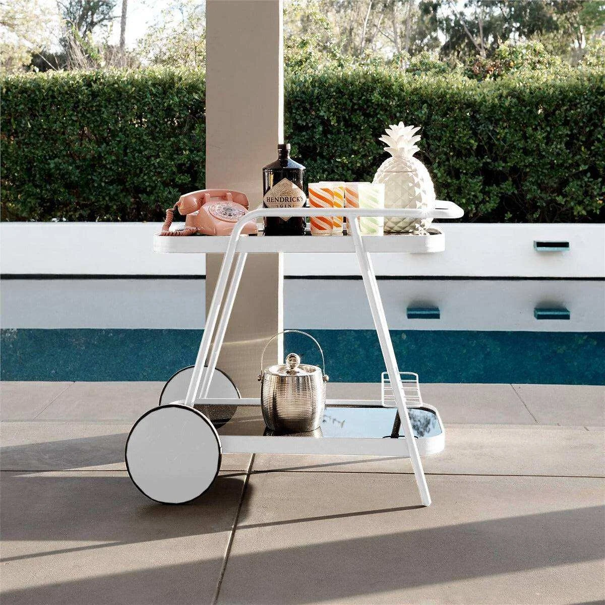 Novogratz Barbie Outdoor Bar Cart White