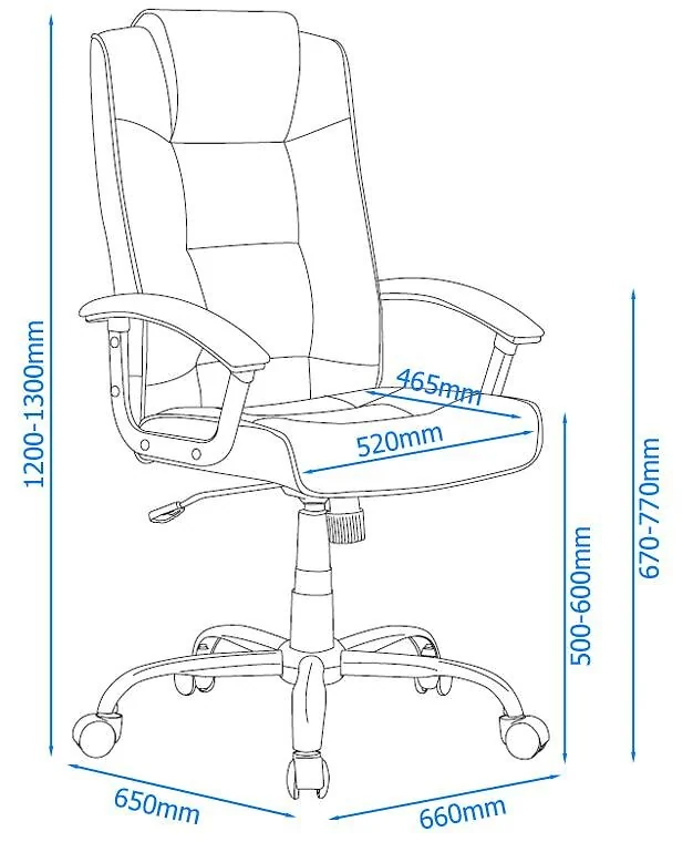 Dorel Houston Office Chair with High Back in Leather Cream
