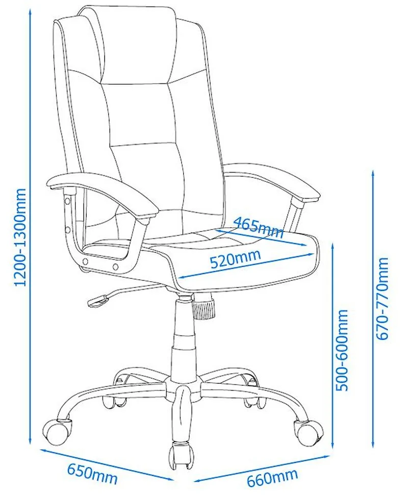 Dorel Houston Office Chair with High Back in Leather Cream