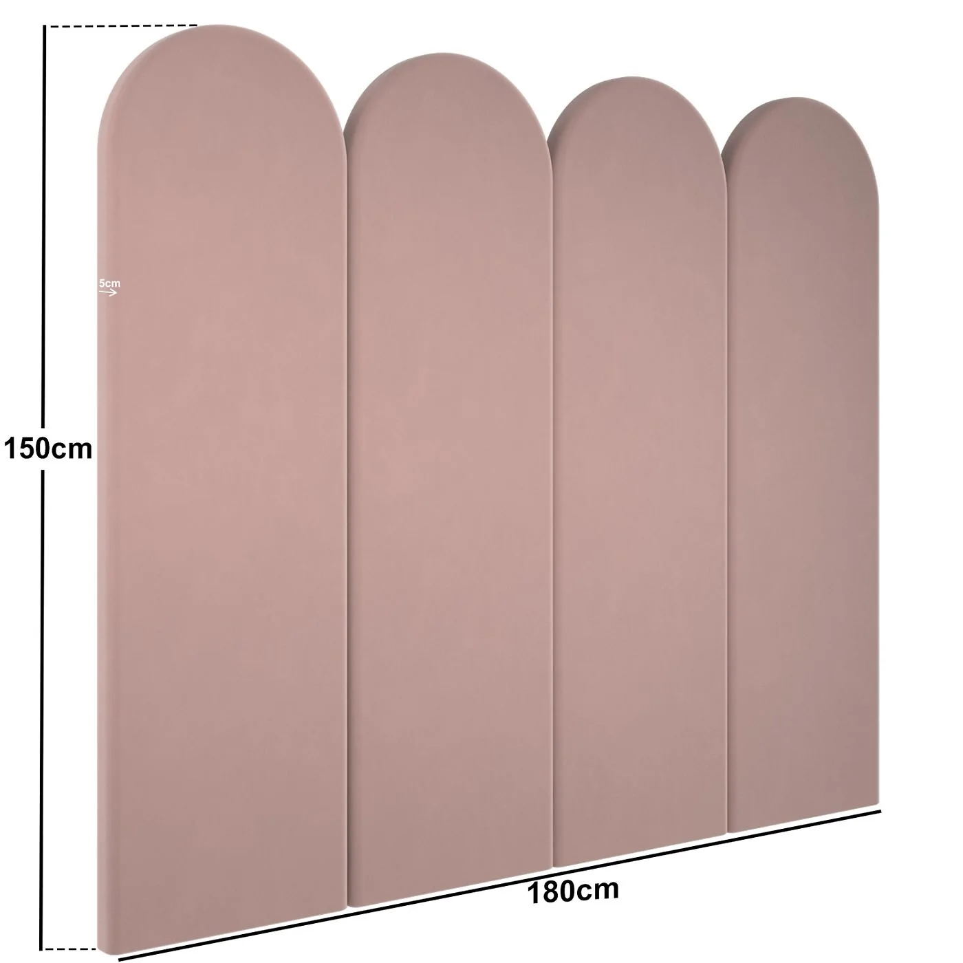 SOLACE+CO Cirrus Headboard Panels Kingsize Pink Velvet image 4