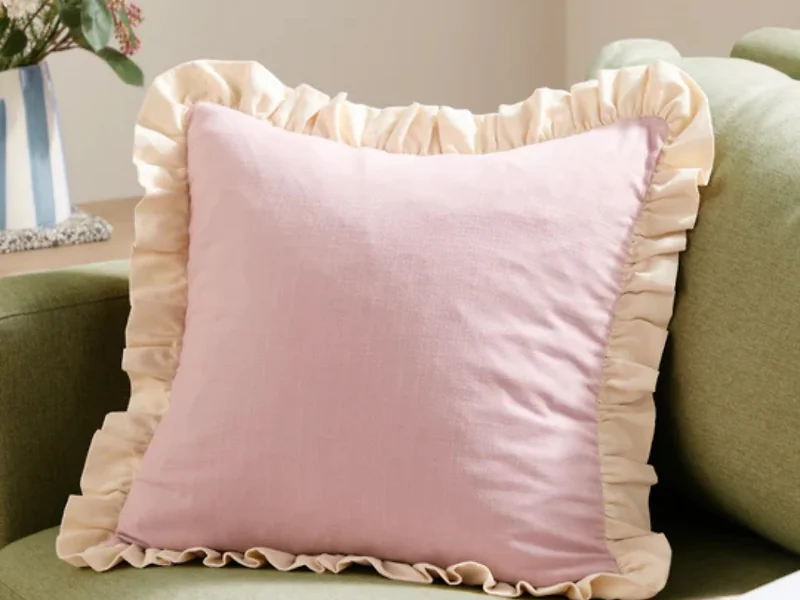 Wylder Effie Cotton Slub Ruffle Polyester Cushion