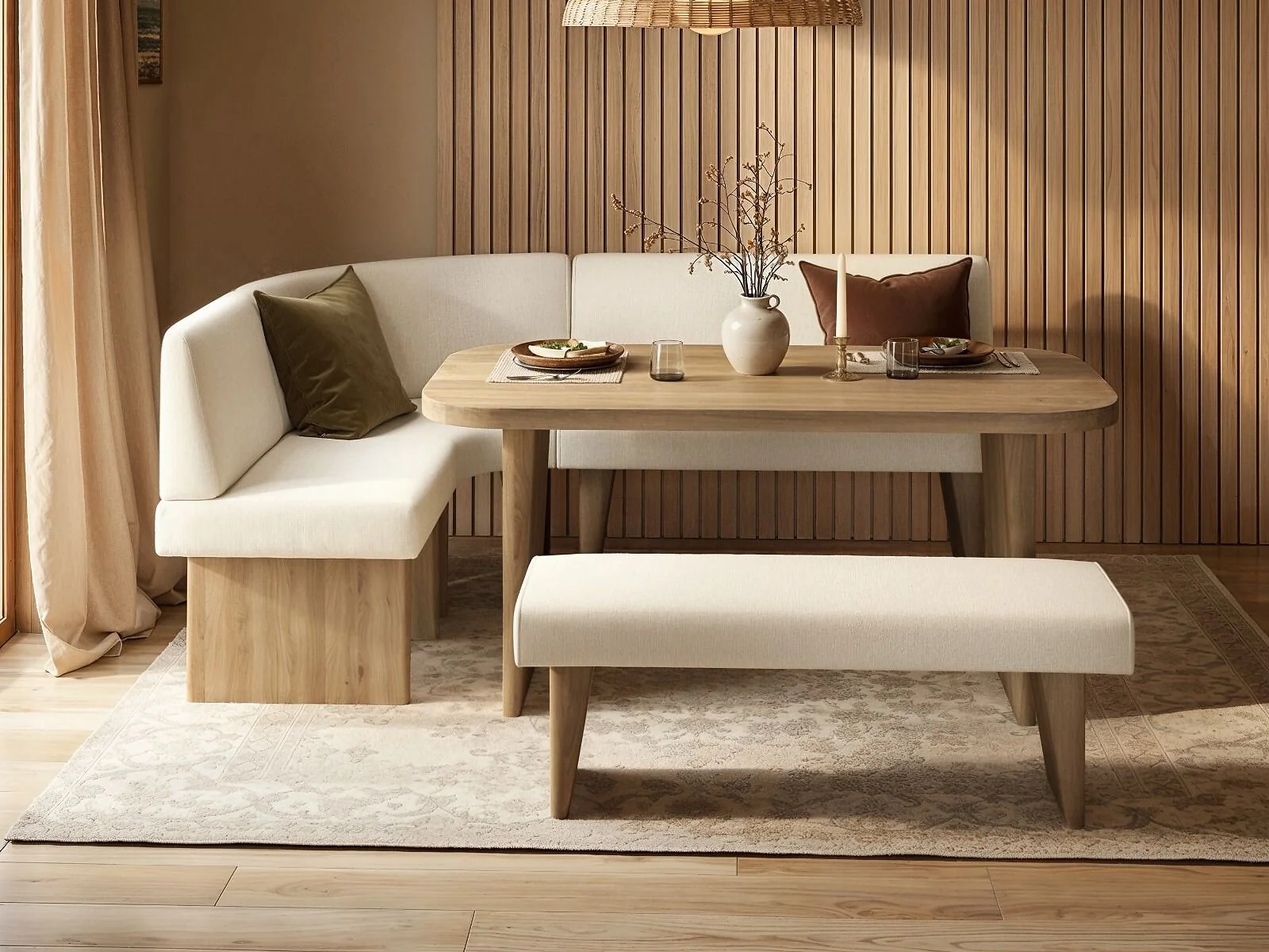 SOLACE+CO Nolan Corner Bench Dining Table & Seating Set – view 4