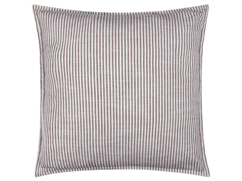 Minimalist striped cotton cushion for neutral decor