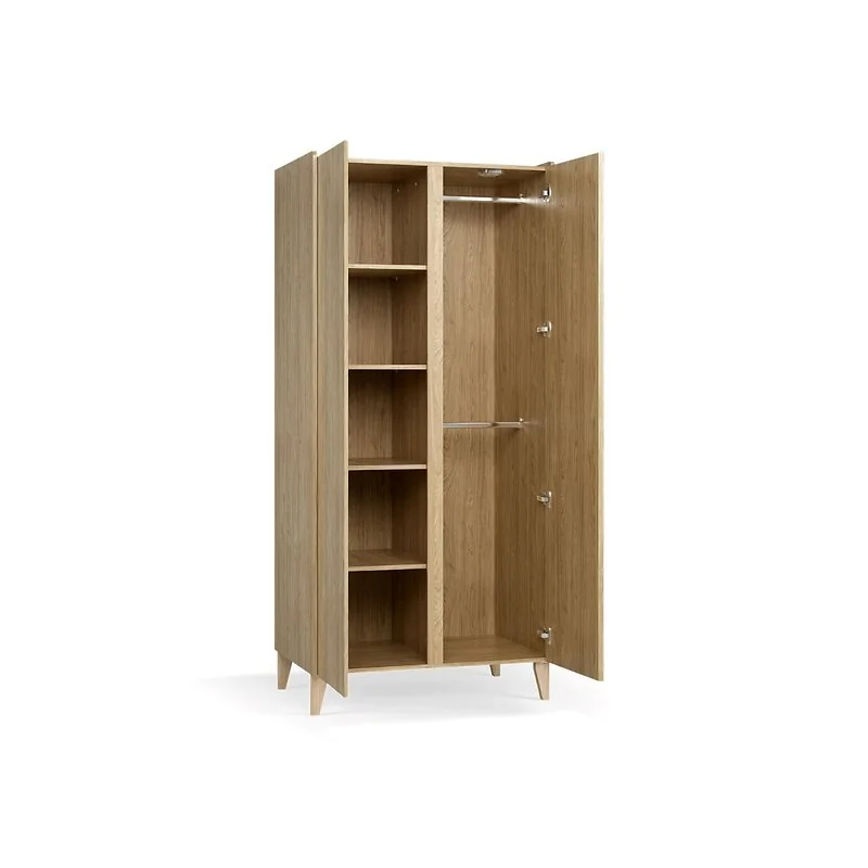 Vox Muve 2 Door Wardrobe with LED Light Oak Effect image 2
