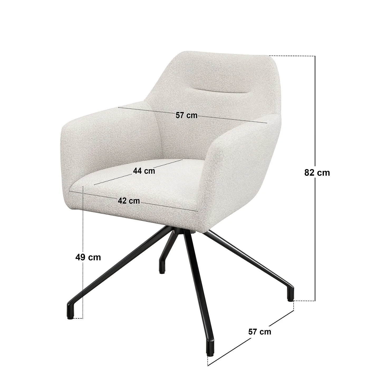 SOLACE+CO Lexi Extendable Dining Table with 6 Isla Chairs Cream image 8