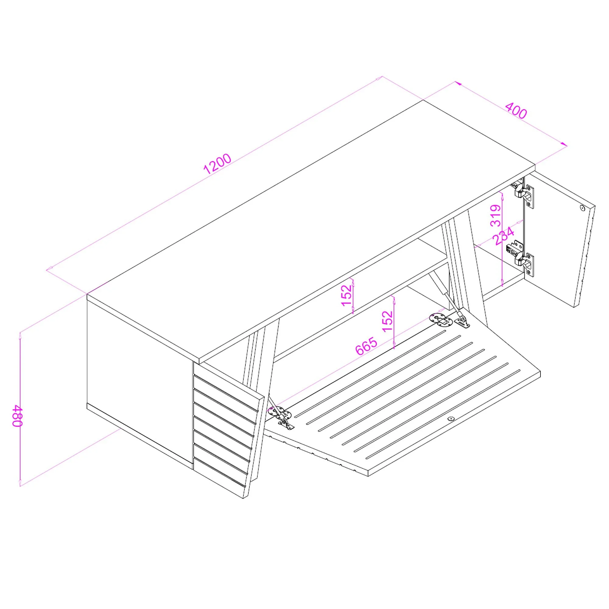Dorel Florence TV Stand in Grey and Oak view 6