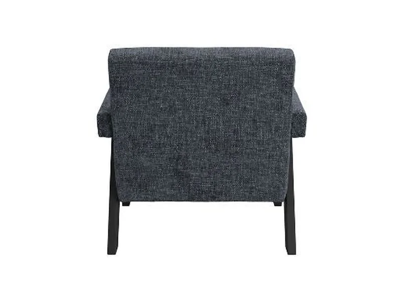 LPD Abel coal velvet tweed dining chair with black frame and padded arms - cutout