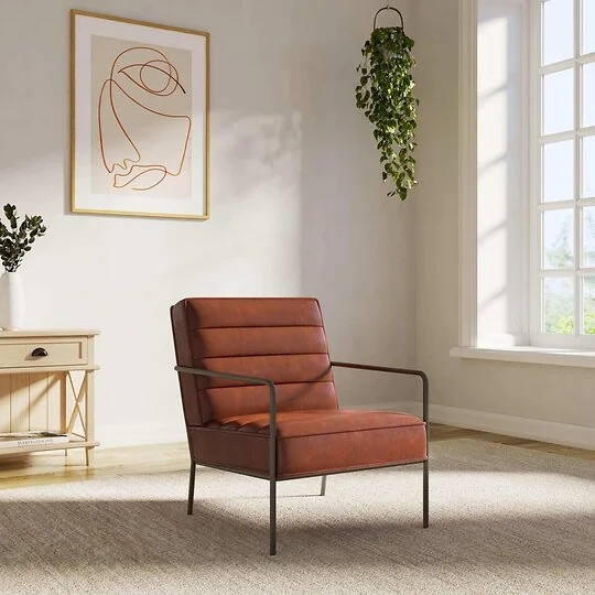 Alphason Bookham Accent Chair in Rust Pu