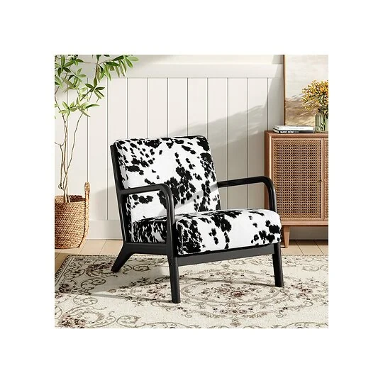 Living & Home Velvet Upholstered Armchair