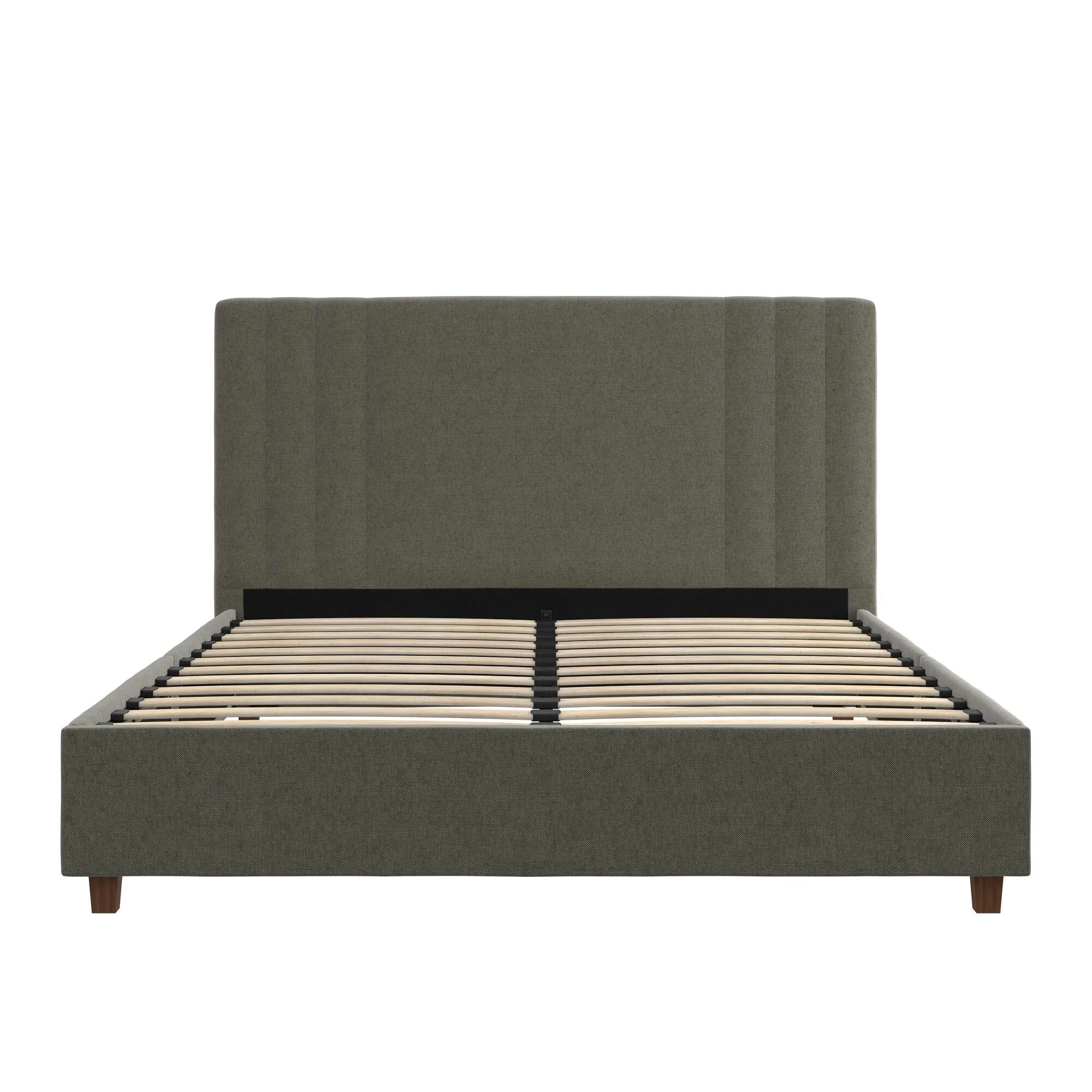 Dorel Charis Upholstered Bed LGrey Linen view 3