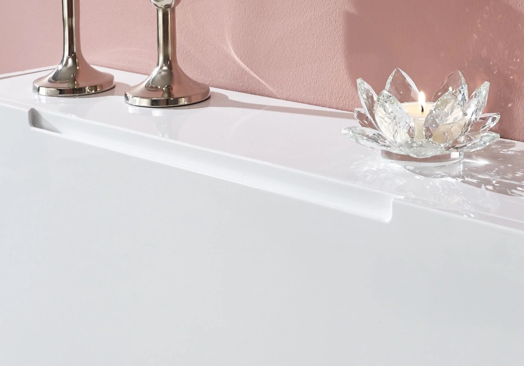 Slim white shoe cabinet with two tiers for hallway storage