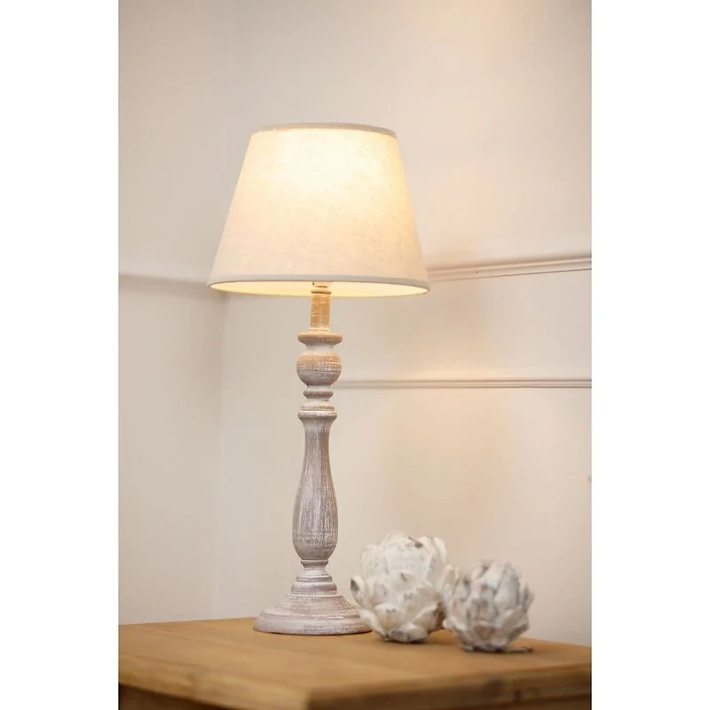 Dunum Column Table Lamp With Linen Shade image 2