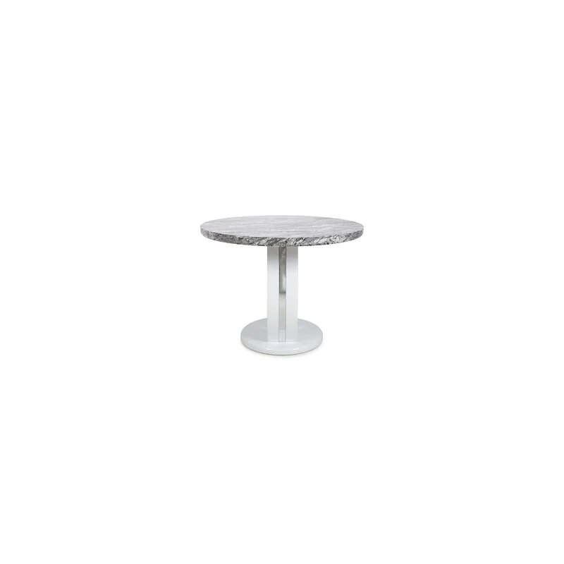 Neptune Round Marble Effect Grey/White Dining Table image 3