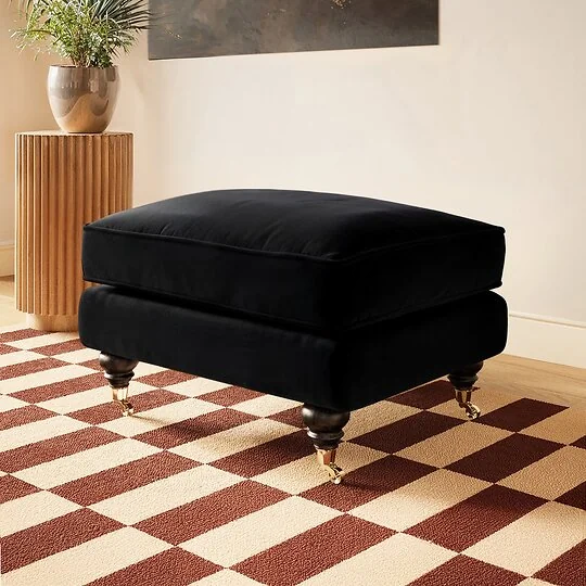 SOLACE+CO Addison Footstool with Caster Legs