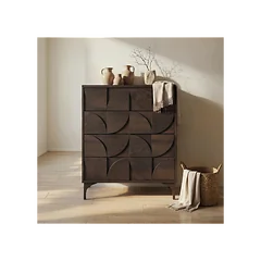 SOLACE+CO Leon Geometric Chest of Drawers Walnut