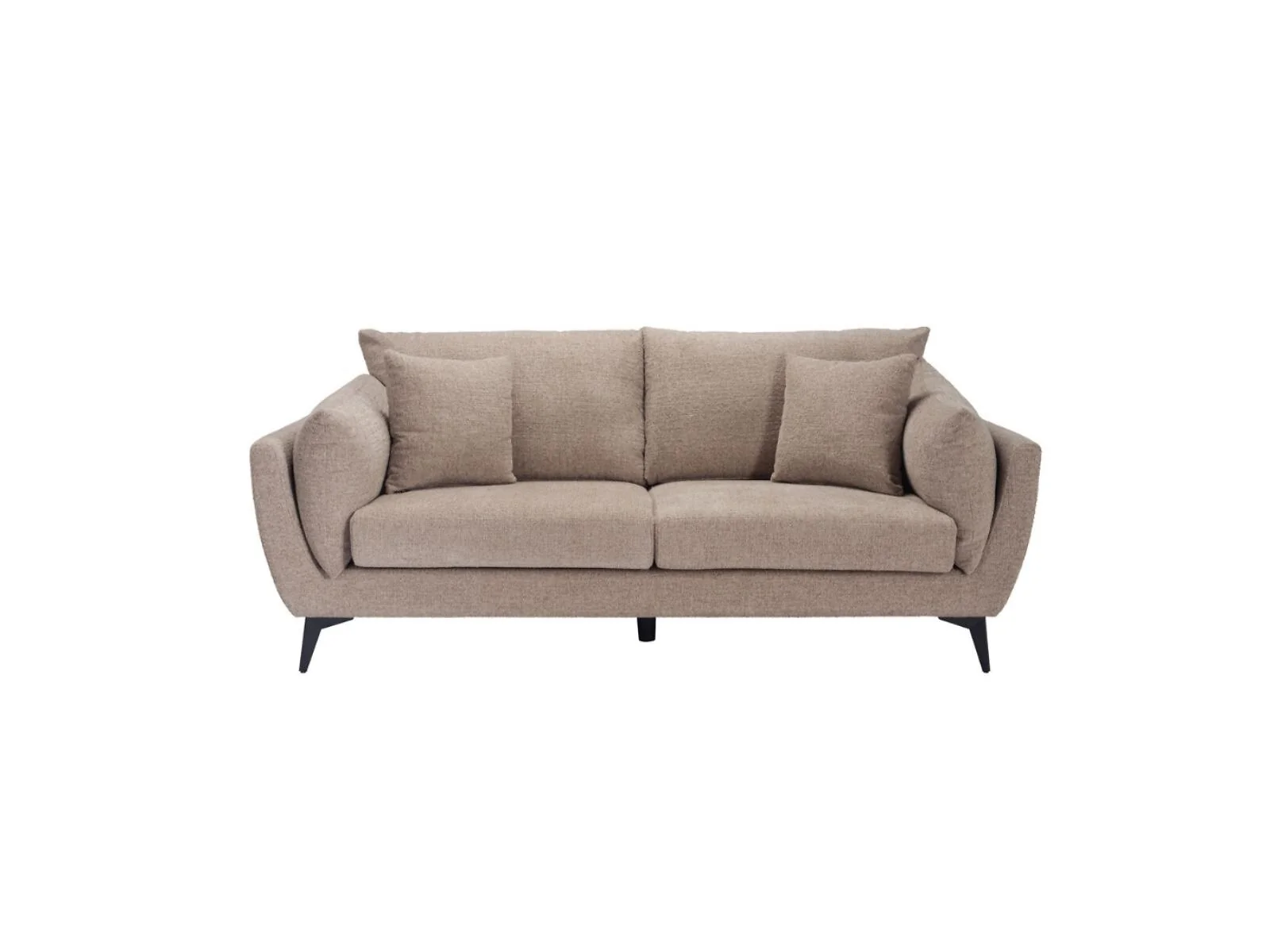 LPD Carter 2 Seater Sofa in Taupe Chunky Chenille Fabric - cutout