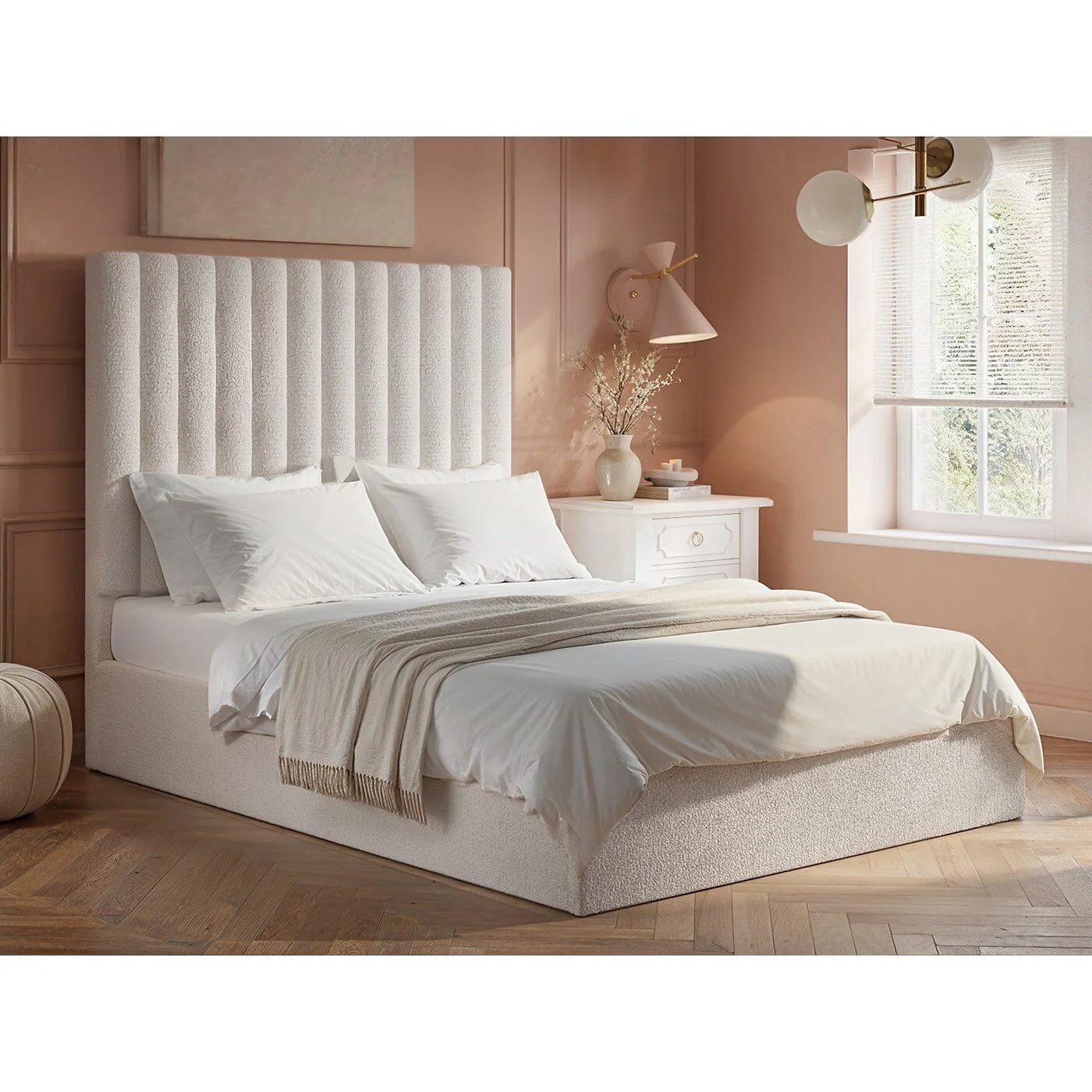 Flair Everley Boucle Ottoman Cream