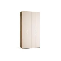 Vox Wardrobe 125x240 Stor interior COMFORT short metal handle black body oak front sand beige