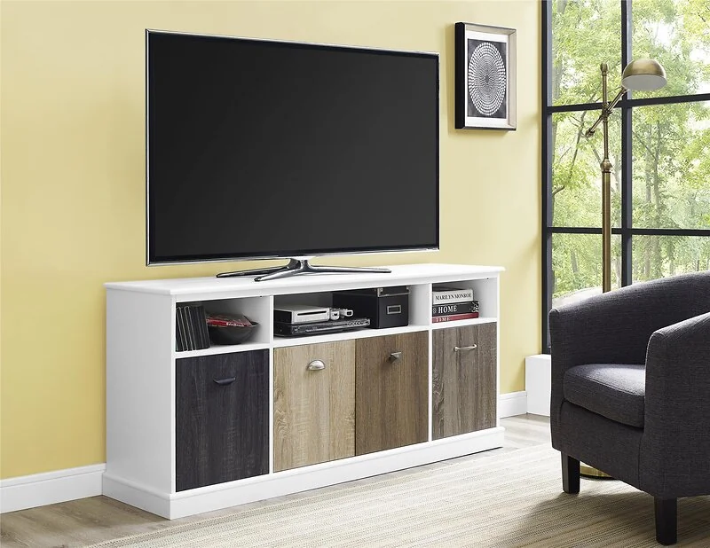 Dorel MERCER TV CONSOLE MULTICOLOUR DOORS 60 BLACK 2BX