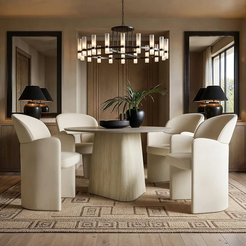 SOLACE+CO Estella Dining Chair Velvet  Beige image 4