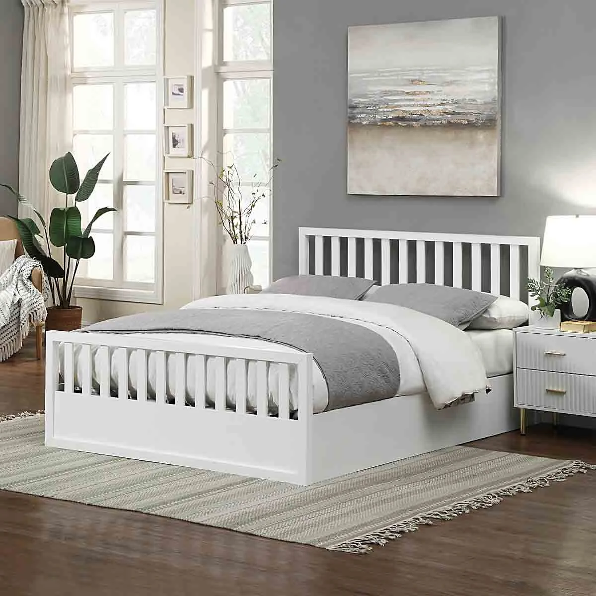 Flintshire Furniture Alyn White Wooden Ottoman Bed