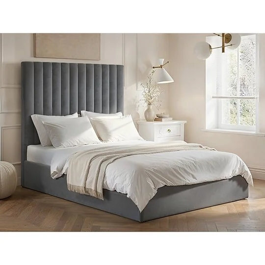 Flair Everley Fabric Ottoman Grey