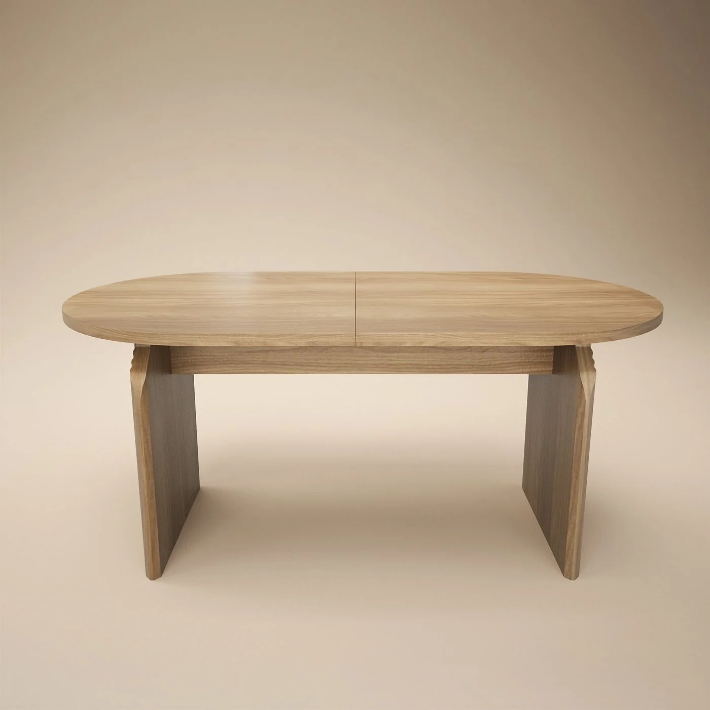 SOLACE+CO Varm Oval Extendable Dining Table Wood Effect Ribbed Oak image 6