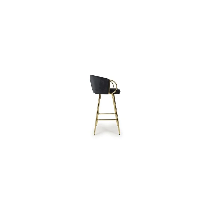Volero Brushed Velvet Black Bar Stool image 3