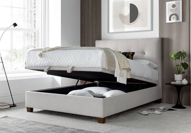 Kaydian Walkworth Fabric Ottoman Storage Bed in Maskat Clay