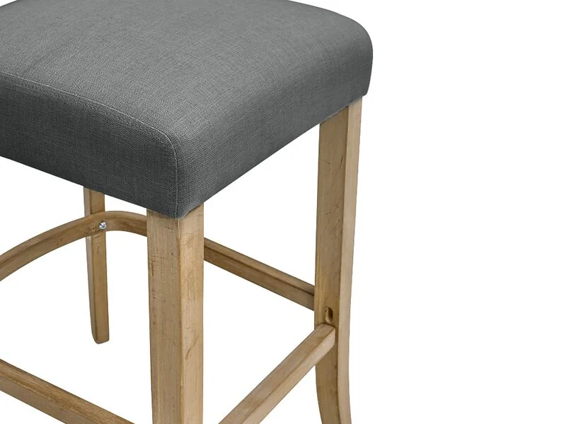 grey linen bar stools set of 2 with backrest