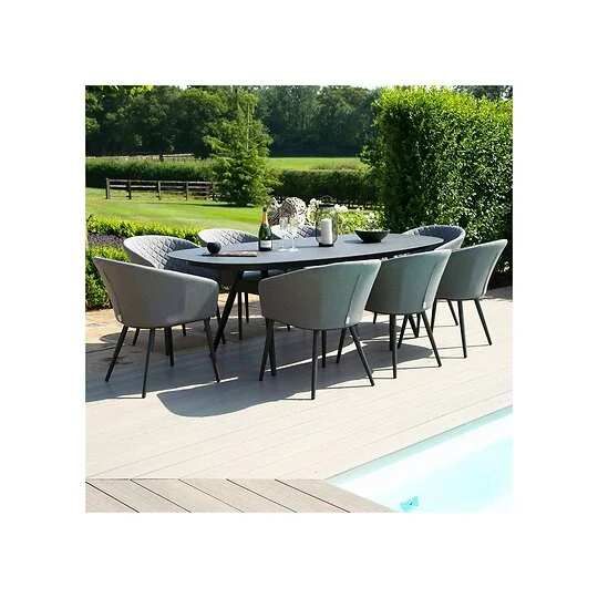 Maze Rattan Ambition 8 Seat Oval Dining Set with Free Winter Cover
