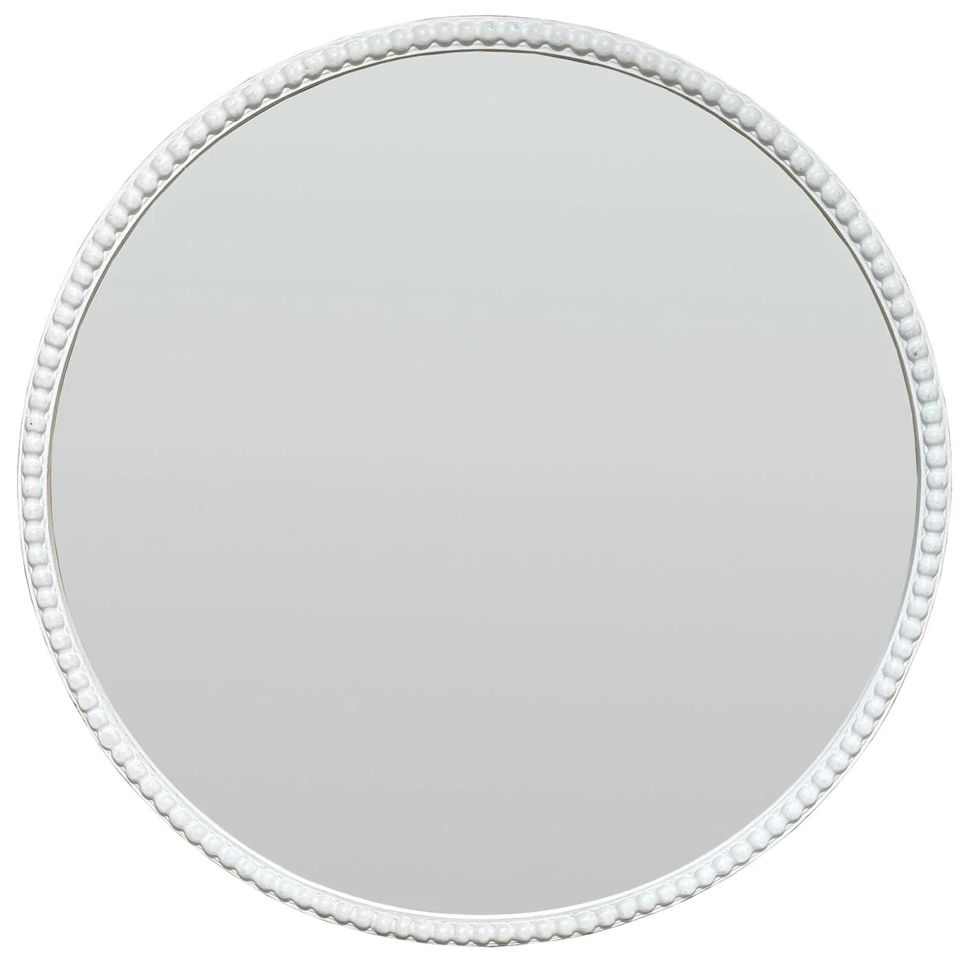 Washed Wood Framed Beaded Mirror