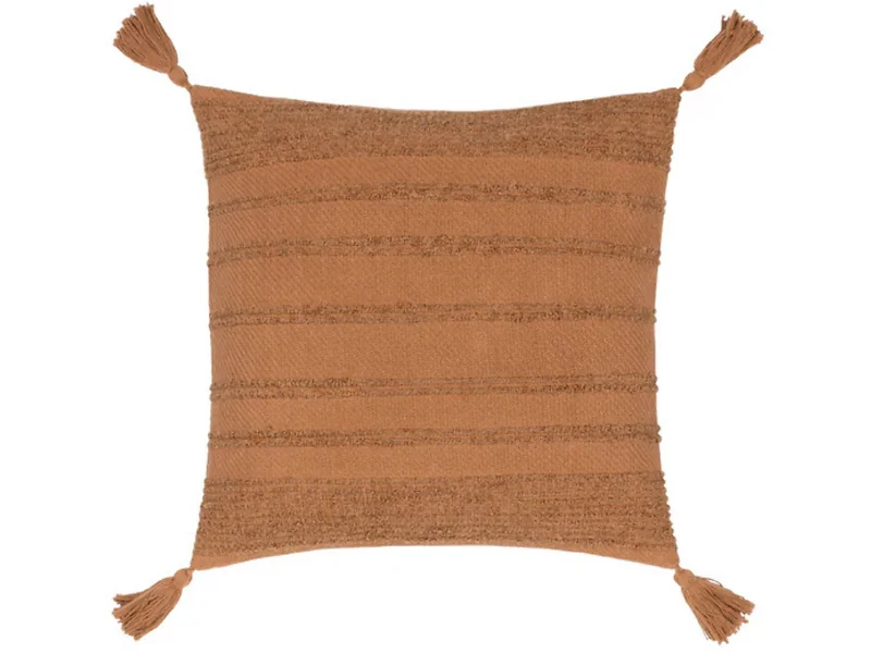 Cotton blend woven cushion with tassels