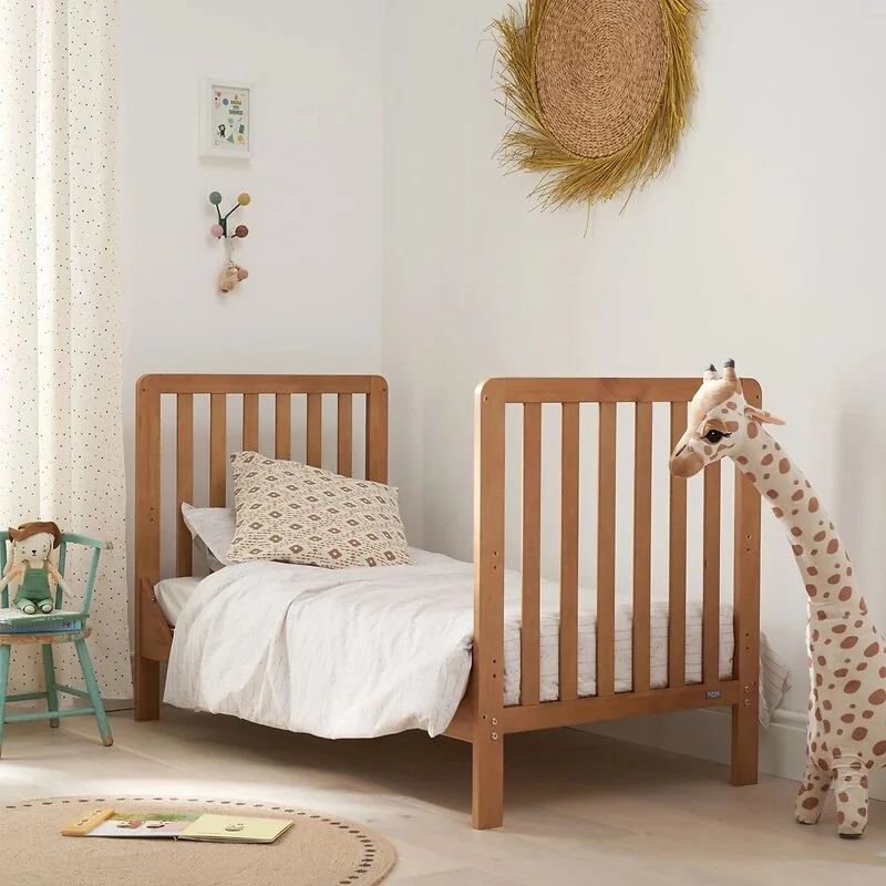 Tutti Bambini Malmo Cot Bed Cot Top Changer and Mattress Bundle - Honey Oak image 2
