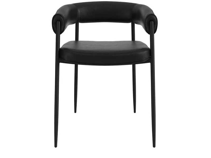 LPD Queens black PU dining chairs with arms - cutout