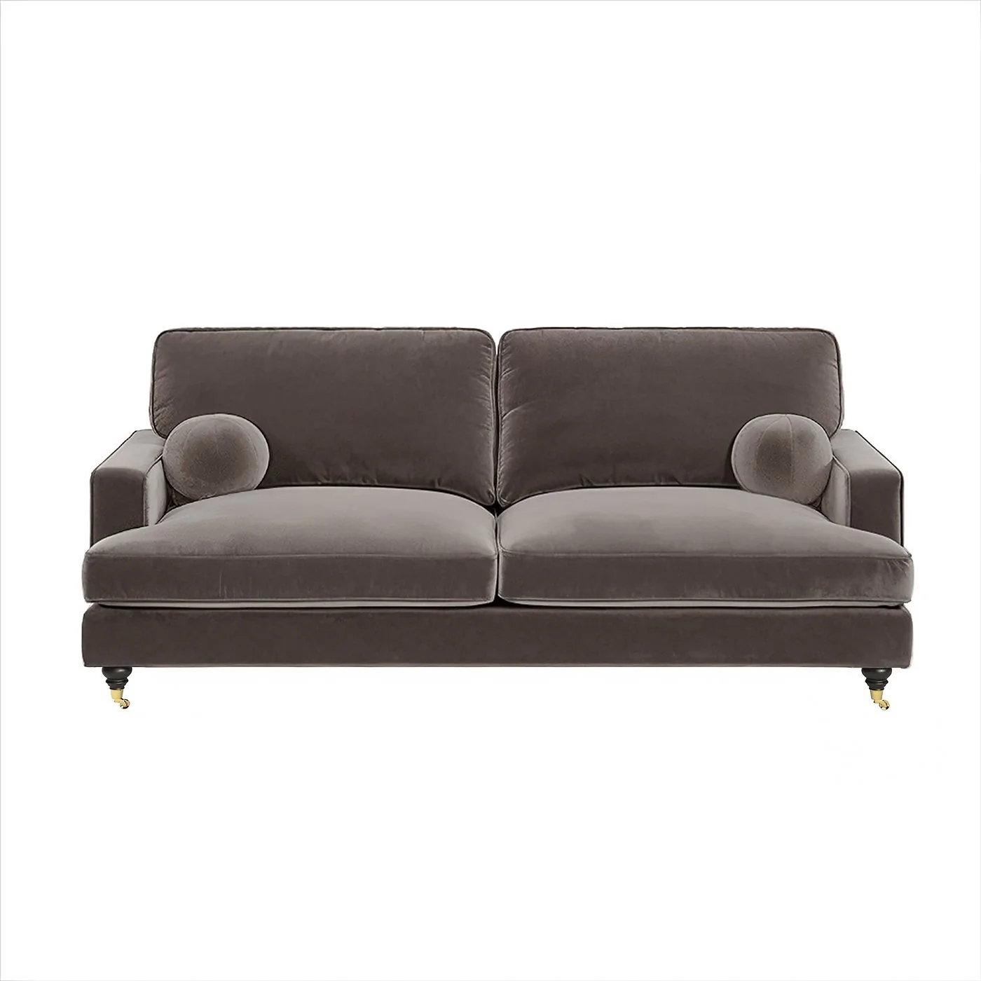 SOLACE+CO Addison 3 Seater Sofa with Caster Legs Mocha Velvet image 5