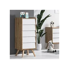 Vox Vintage Tall Chest of Drawers in a Choice of Oak or 5 Pastel Colours