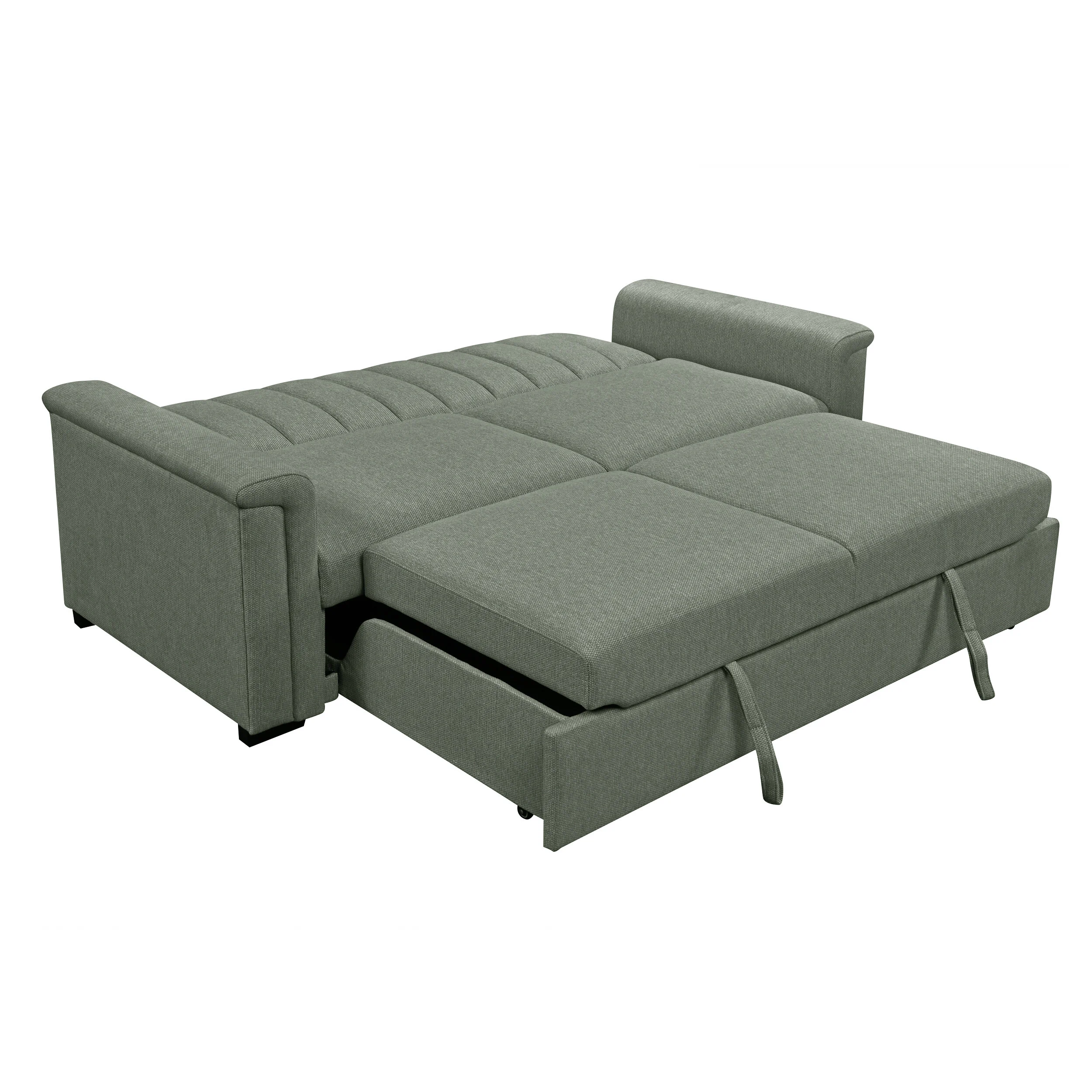 Dorel Charlotte 3 Seater Sofa Bed Moss Green Fabric view 6