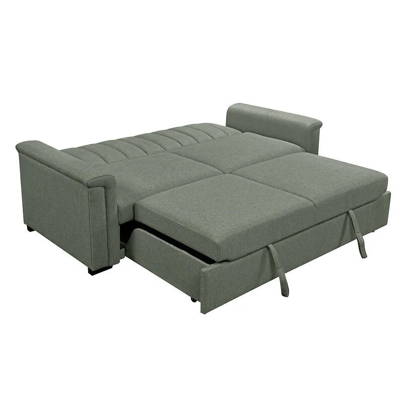 Dorel Charlotte 3 Seater Sofa Bed Moss Green Fabric view 6