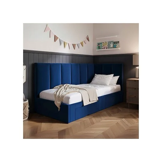 Flair Harley Velvet Bed Frame with Storage Drawers