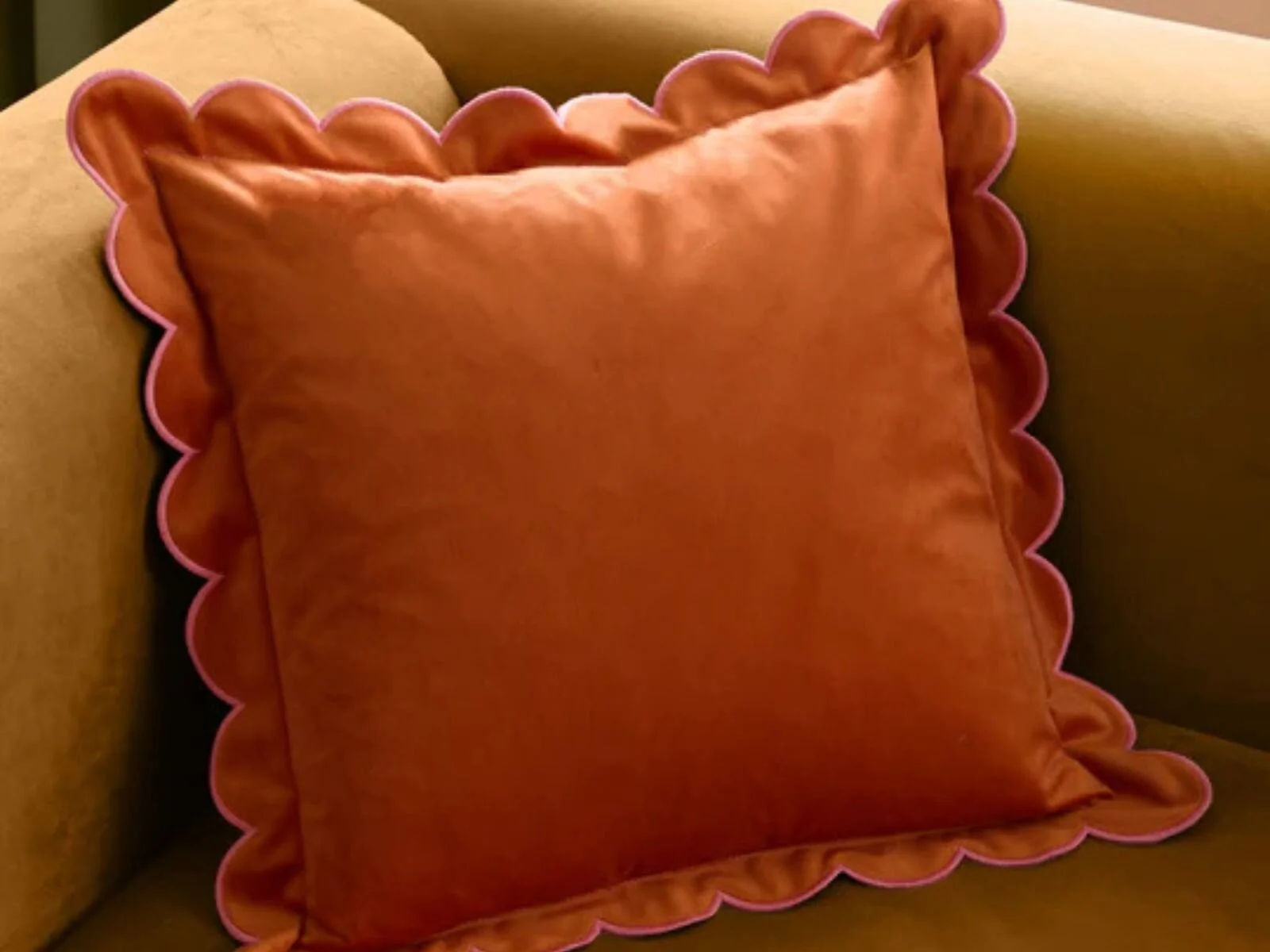 Furn Lil Scallop 45 x 45cm Feather Filled Cushion Velvet – view 5