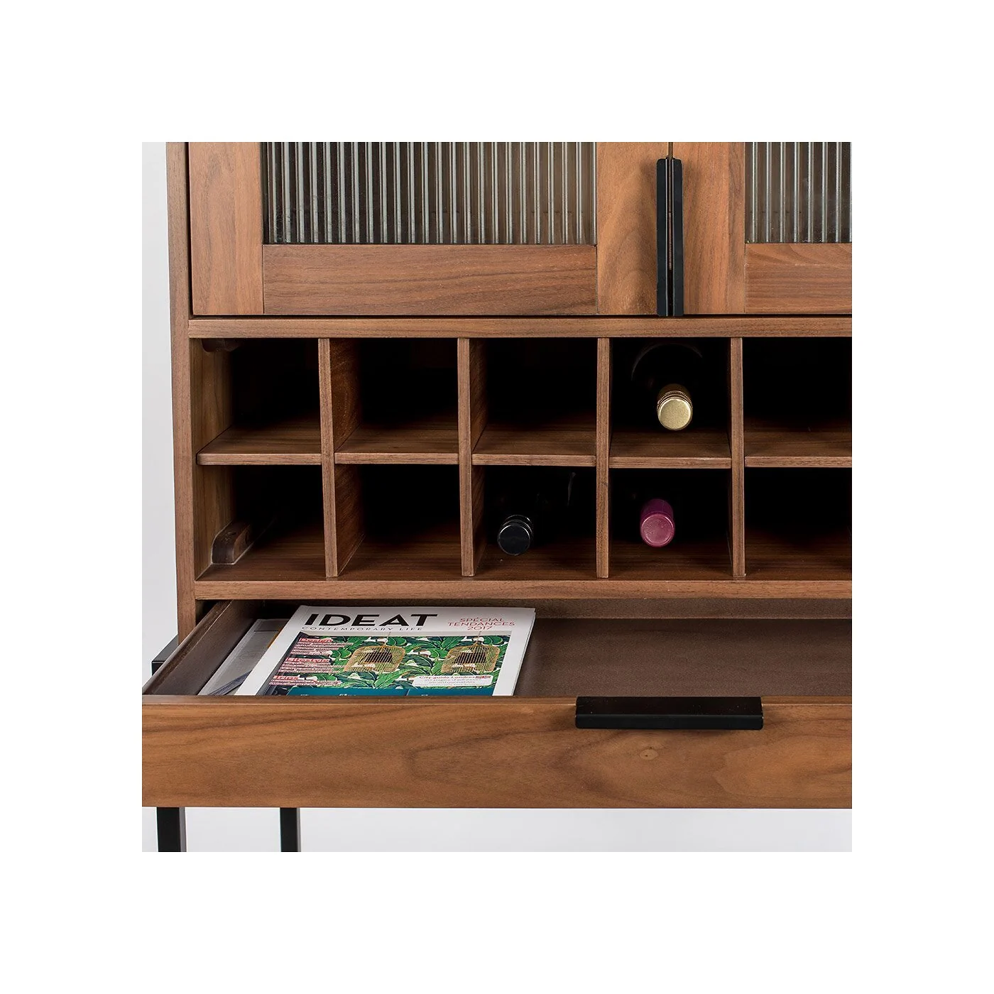 Zuiver Travis Drinks Cabinet in Walnut Veneer image 5